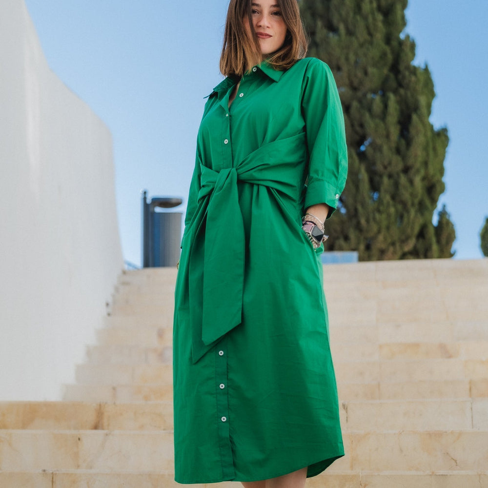 Jade Front Knot Dress Naree Clothing