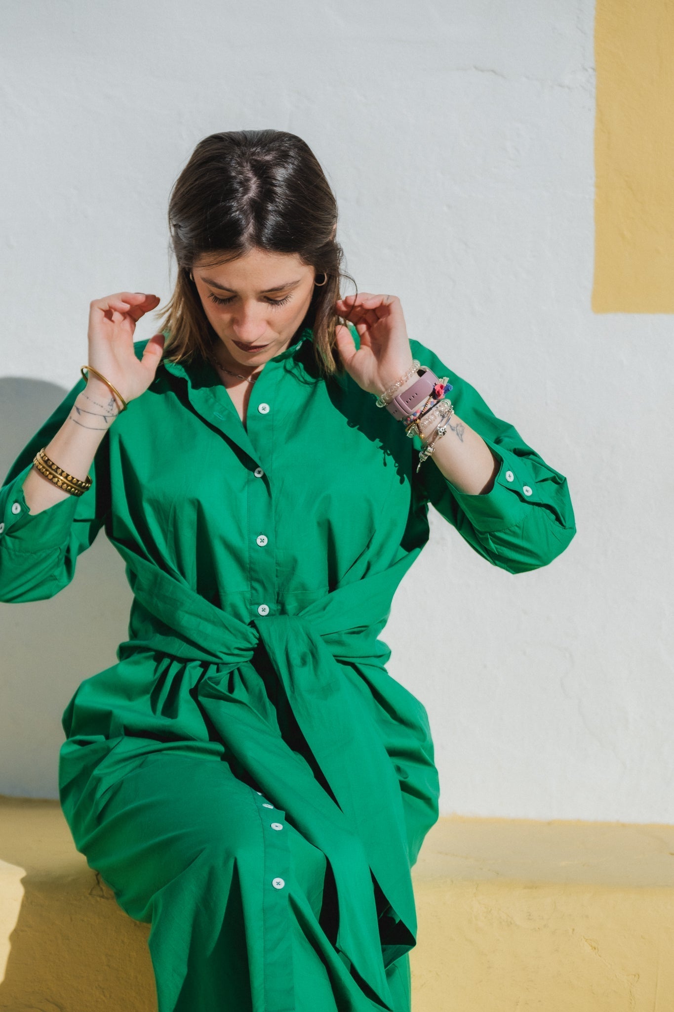 Jade Front Knot Dress Naree Clothing