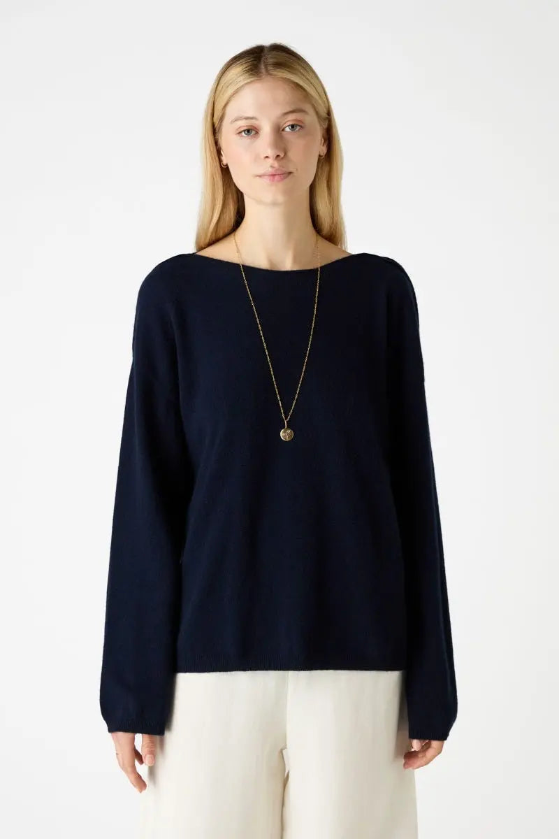 Dahlia Cashmere Jumper - Navy Bamford