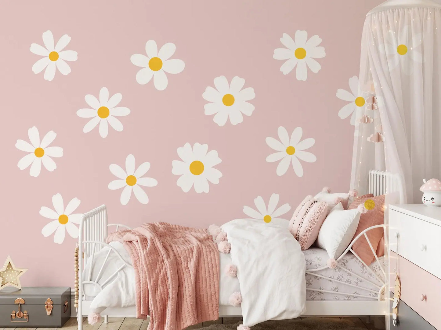 Daisy Wall Decals | Nursery Decor | Kids Room Wall Art | Removable Flower Wall Stickers ClickWalls