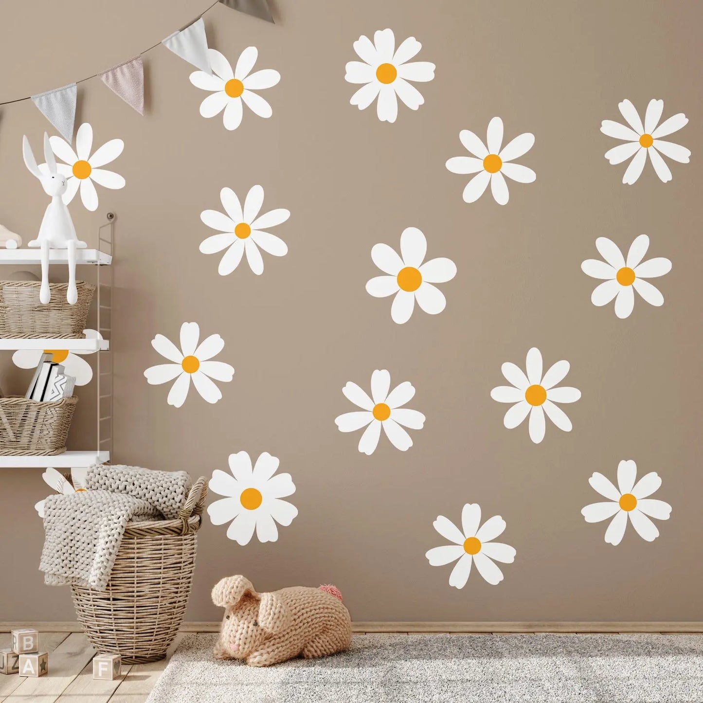 Daisy Wall Decals | Nursery Decor | Kids Room Wall Art | Removable Flower Wall Stickers ClickWalls