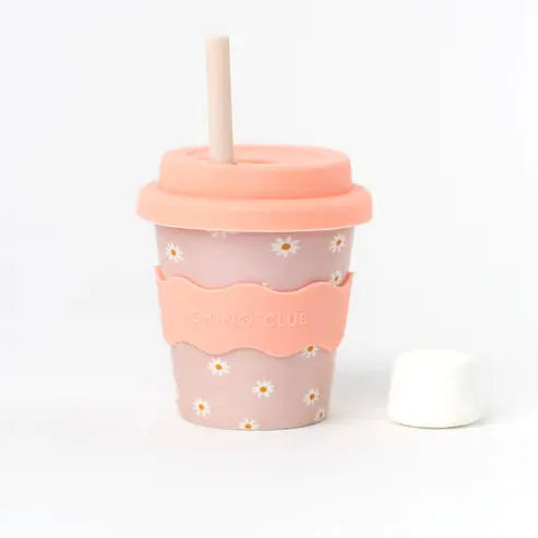 Pink Daisy Babychino Cup 4oz (Straws Sold Separately) Chino Club UK