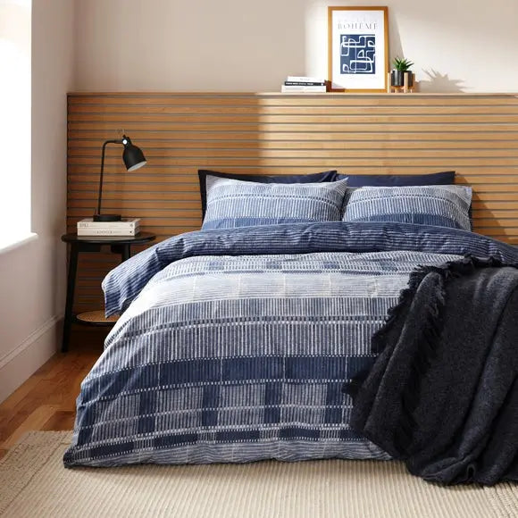 Dakota Stripe Duvet Cover & Pillowcase Set Dunelm
