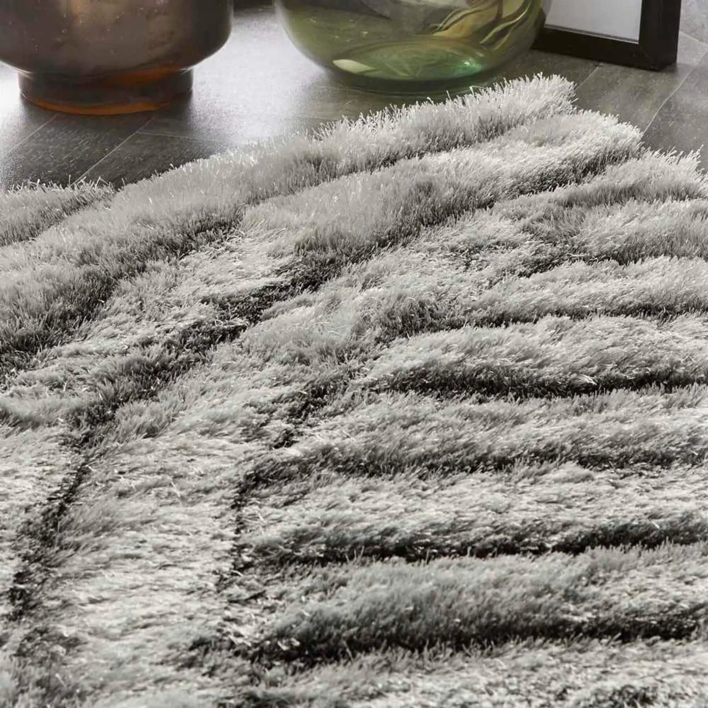 Dallas Silver Grey Shaggy Rug The Rugs