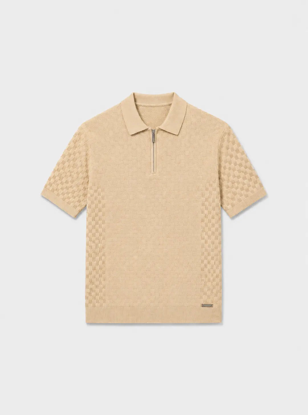 Danvers Zip Knit Polo Stone Duck and Cover