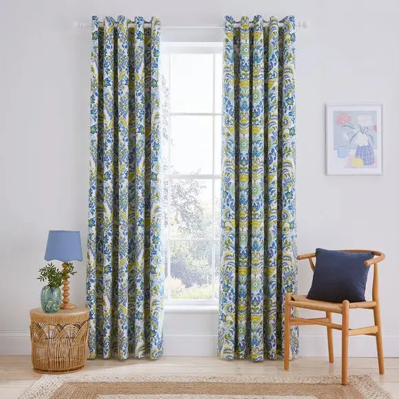Darcey Damask Blackout Eyelet Curtains Dunelm