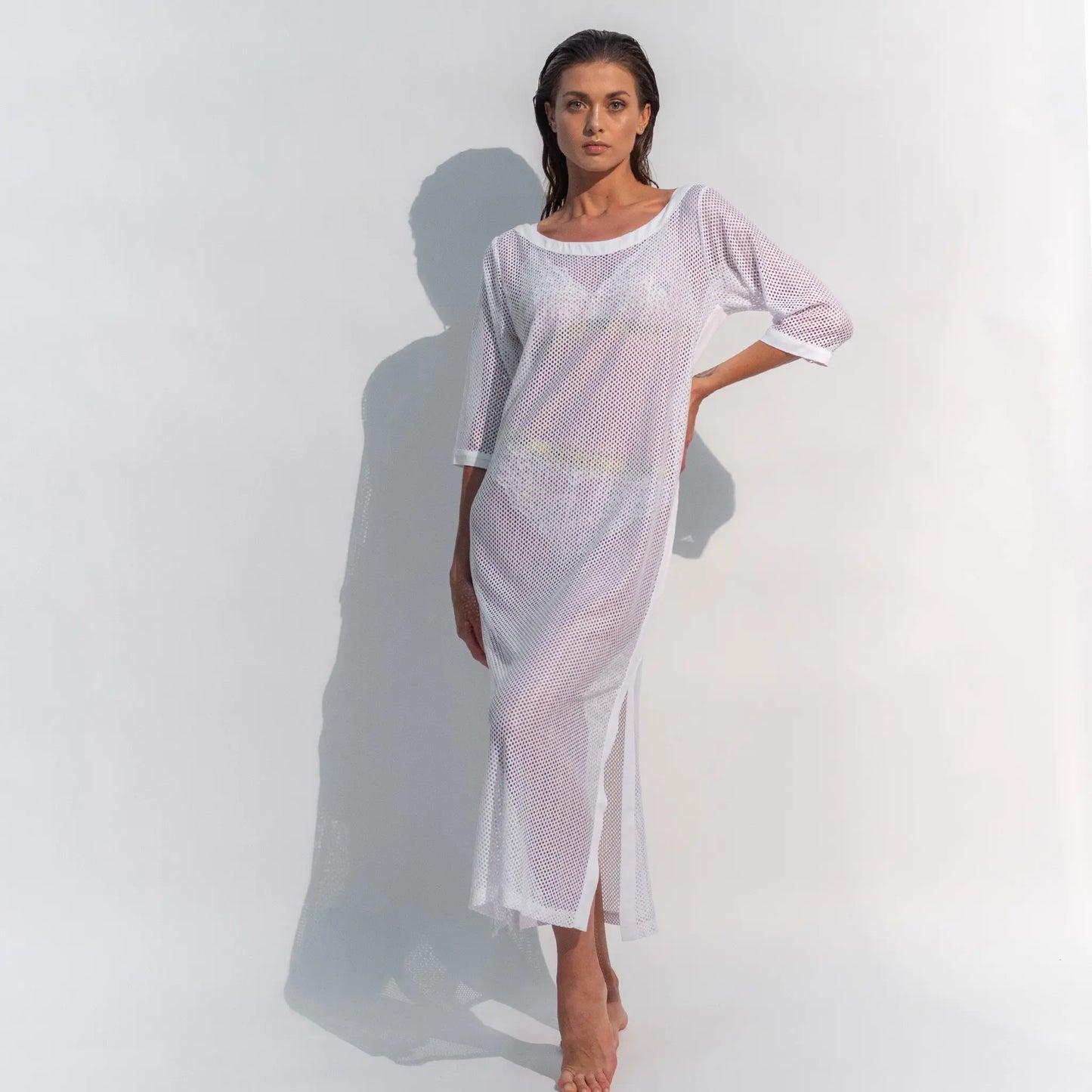 Daring Net Dress White NOKAYA