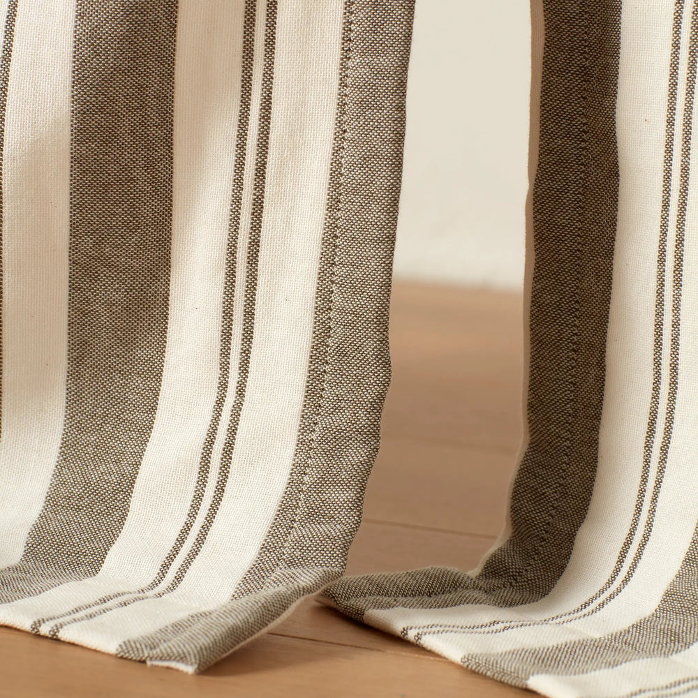 Dark Olive Isaac 100% Cotton Loop Top Curtain The Secret Linen Store