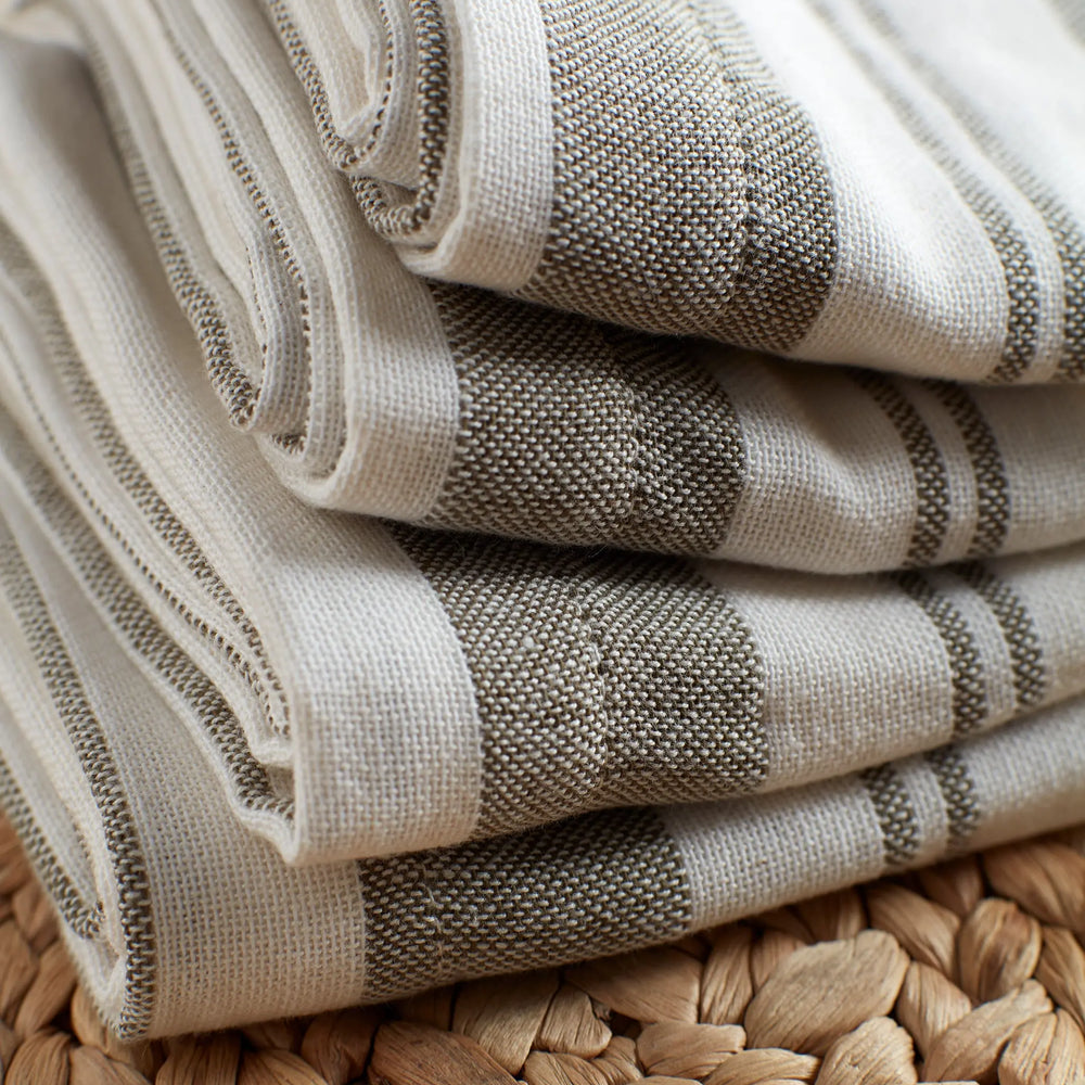 Dark Olive Isaac 100% Cotton Napkins - Set of 4 The Secret Linen Store