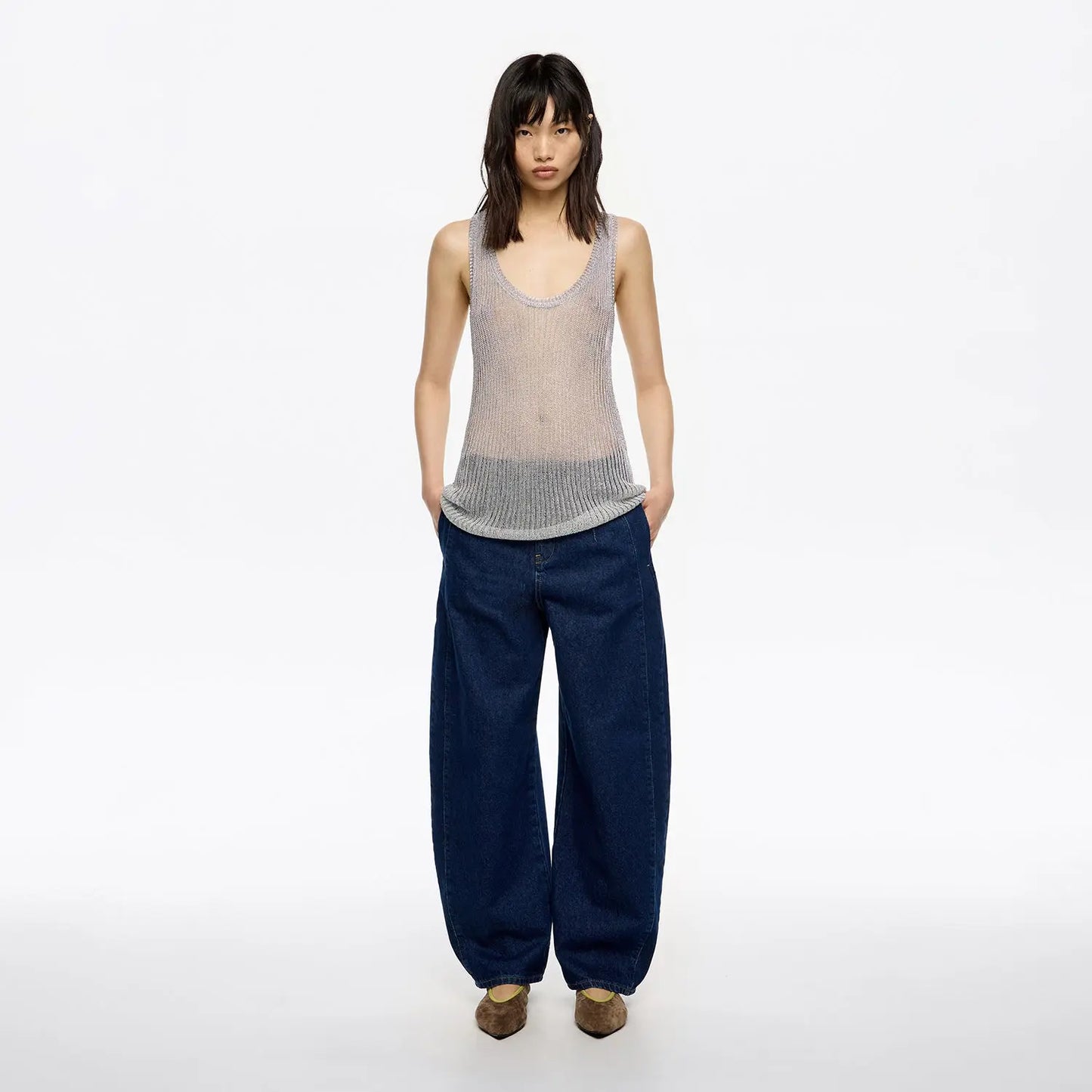 Dark blue buckled denim jeans Bimba y Lola UK
