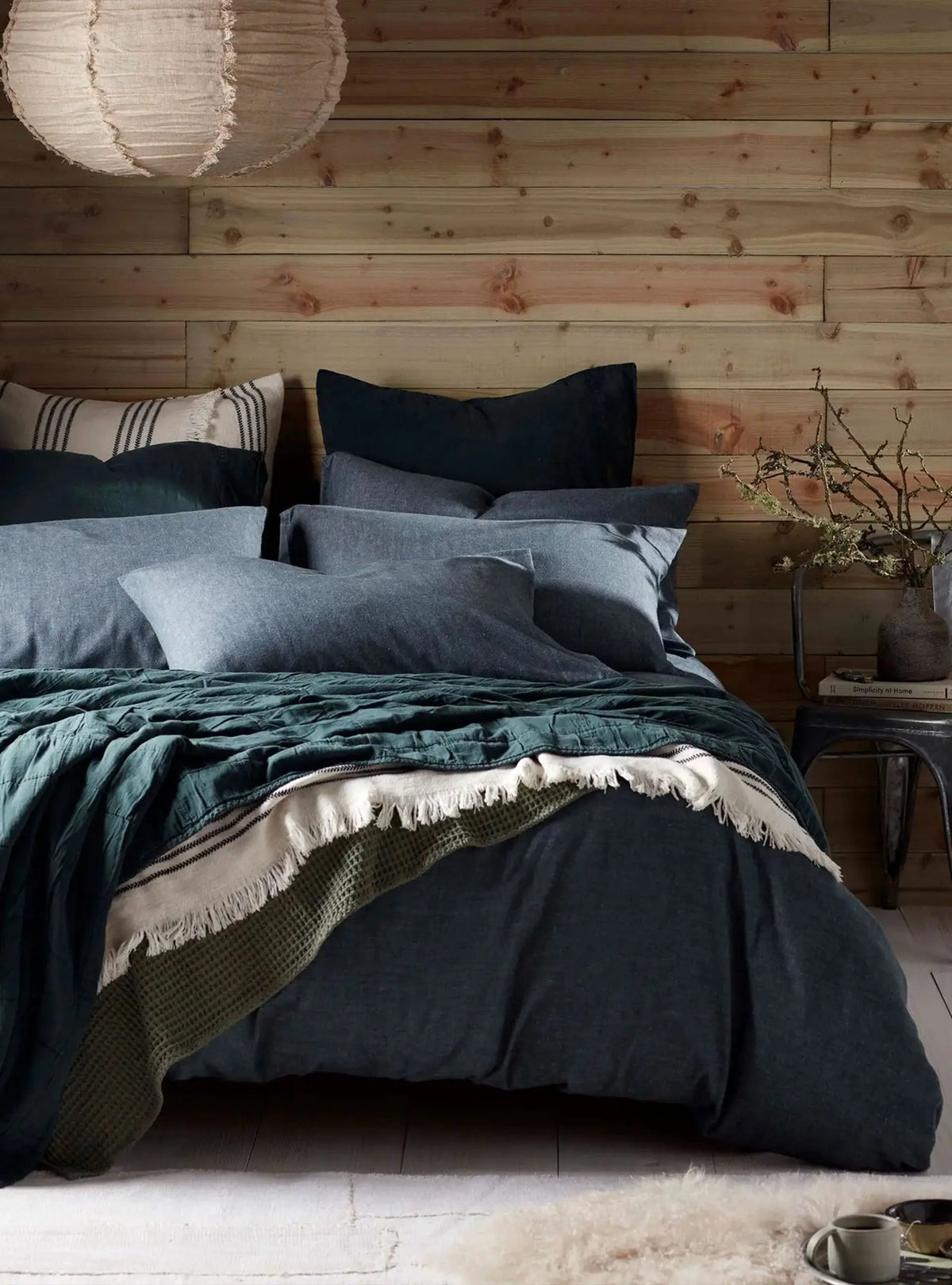 Darkest Spruce Henry Brushed 100% Organic Cotton Bed