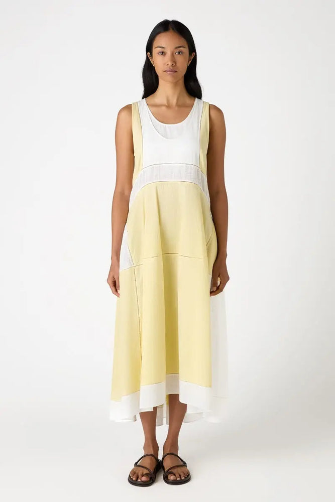 Daybreak Cotton Dress -yellow Bamford