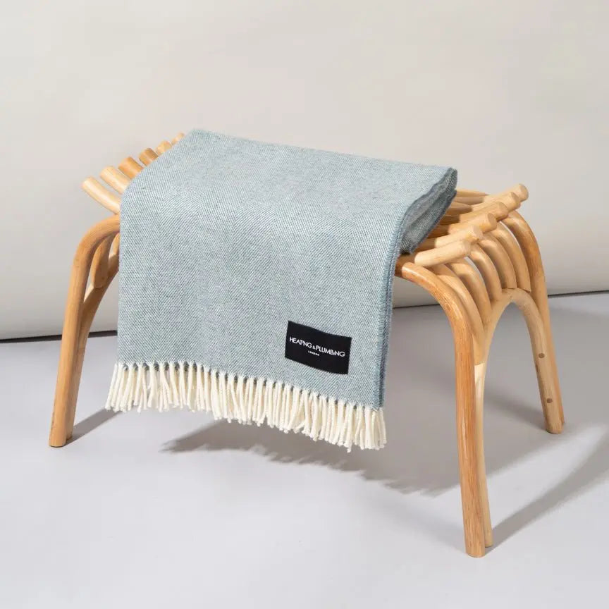 Daydreams - Merino Lambswool Throw - Light Blue Heating & Plumbing London