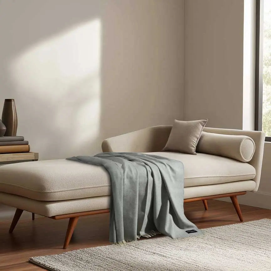 Daydreams - Merino Lambswool Throw - Soft Grey Heating & Plumbing London