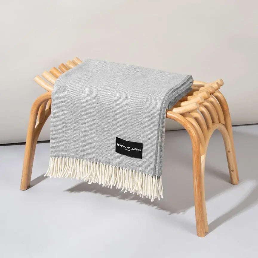 Daydreams - Merino Lambswool Throw - Soft Grey Heating & Plumbing London