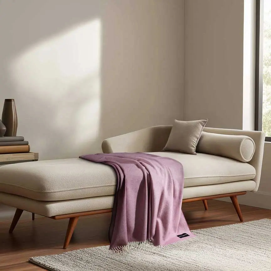 Daydreams - Merino Lambswool Throw - Soft Pink Heating & Plumbing London