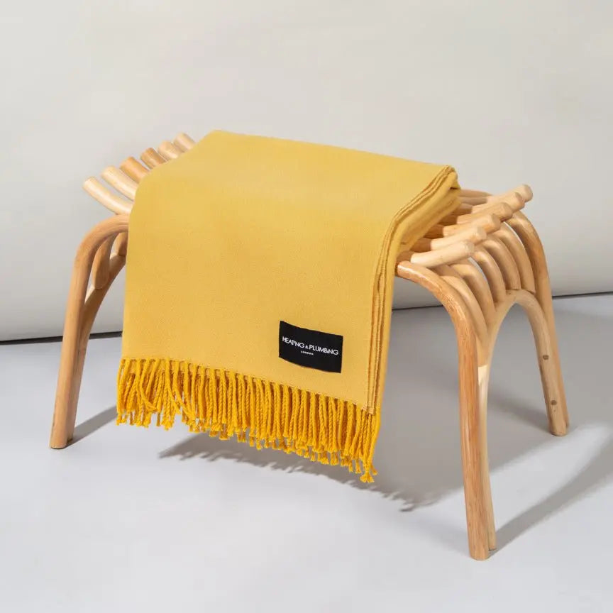 Daydreams - Merino Lambswool Throw - Sunflower Yellow Heating & Plumbing London