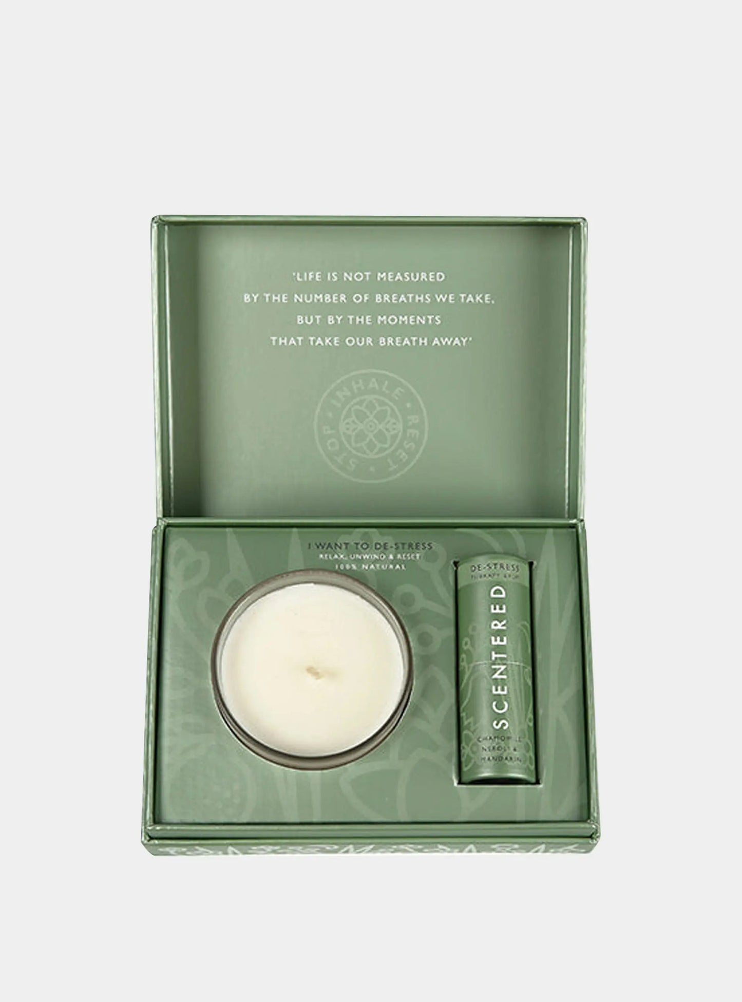 De-stress Balm And Candle Set Scentered