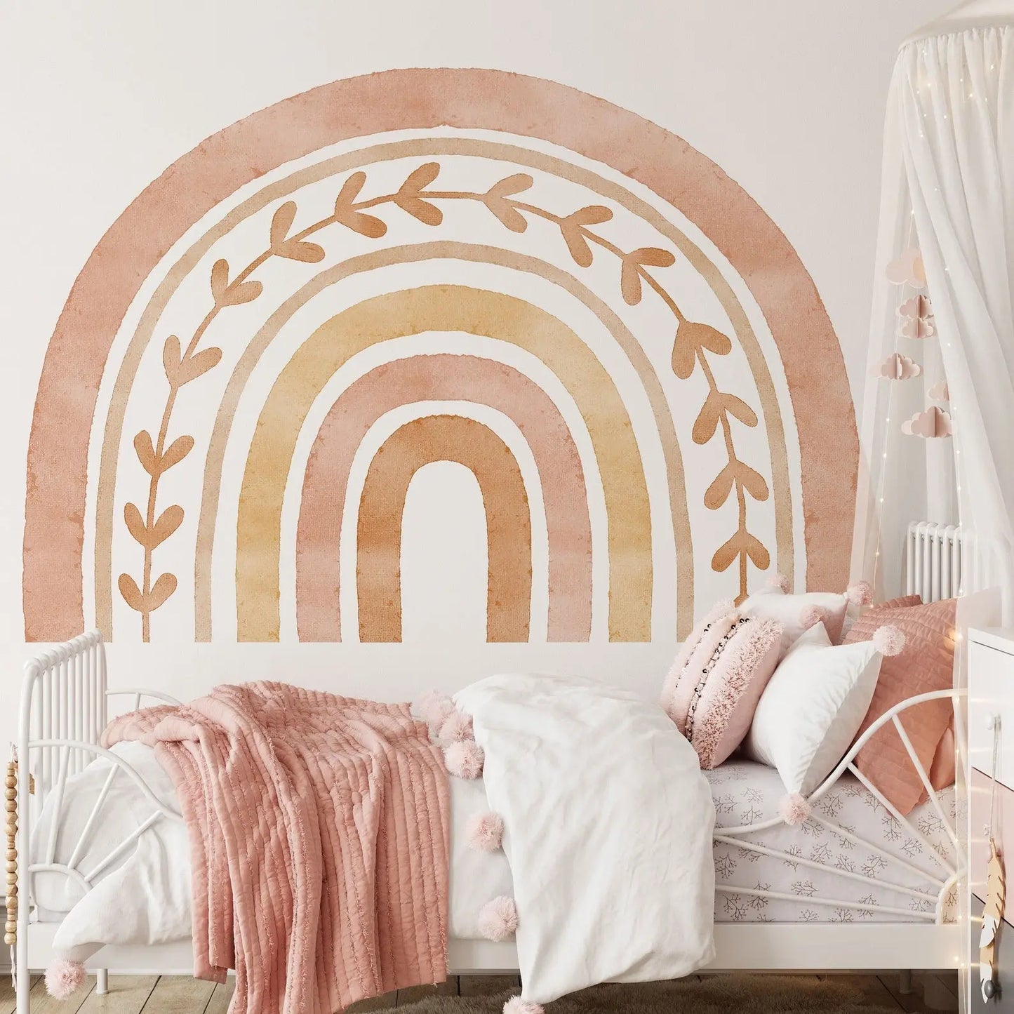 Decal Rainbow Decal Sweet Neutral Boho - No Background Rainbow Decal - Self Adhesive Decals Peel and Stick Removable Stickers - Nursery ClickWalls