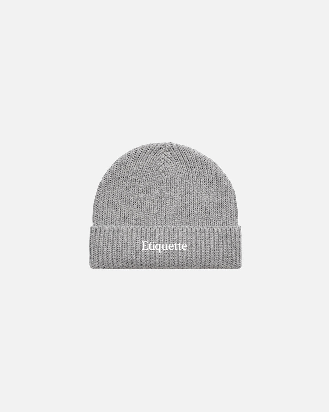 Ribbed Beanie - Grey Etiquette