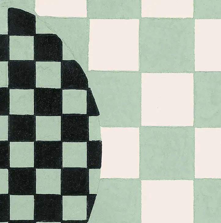 Deco Checkers - In Seafoam Bliss - Wallpaper -  Micaela Sharp Collaboration Print Sisters