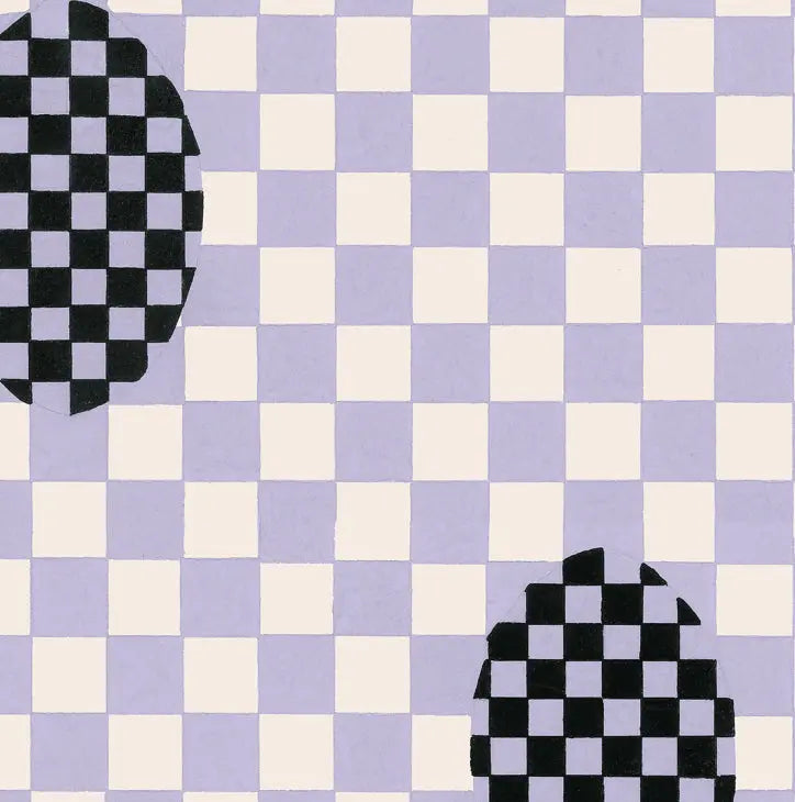 Deco Checkers - In Violet Veil - Wallpaper -  Micaela Sharp Collaboration Print Sisters
