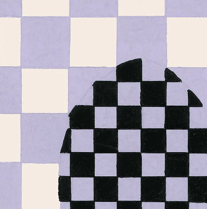Deco Checkers - In Violet Veil - Wallpaper -  Micaela Sharp Collaboration Print Sisters