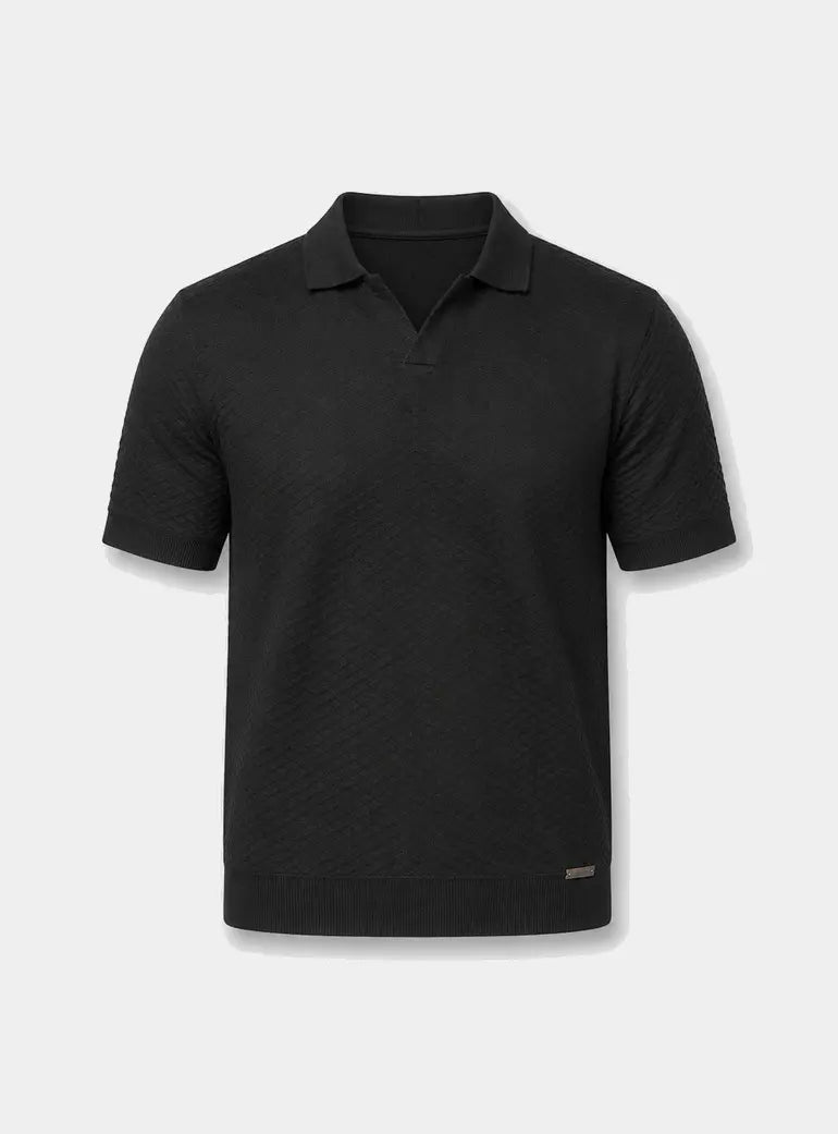 Dedham Knit Polo Black Duck and Cover