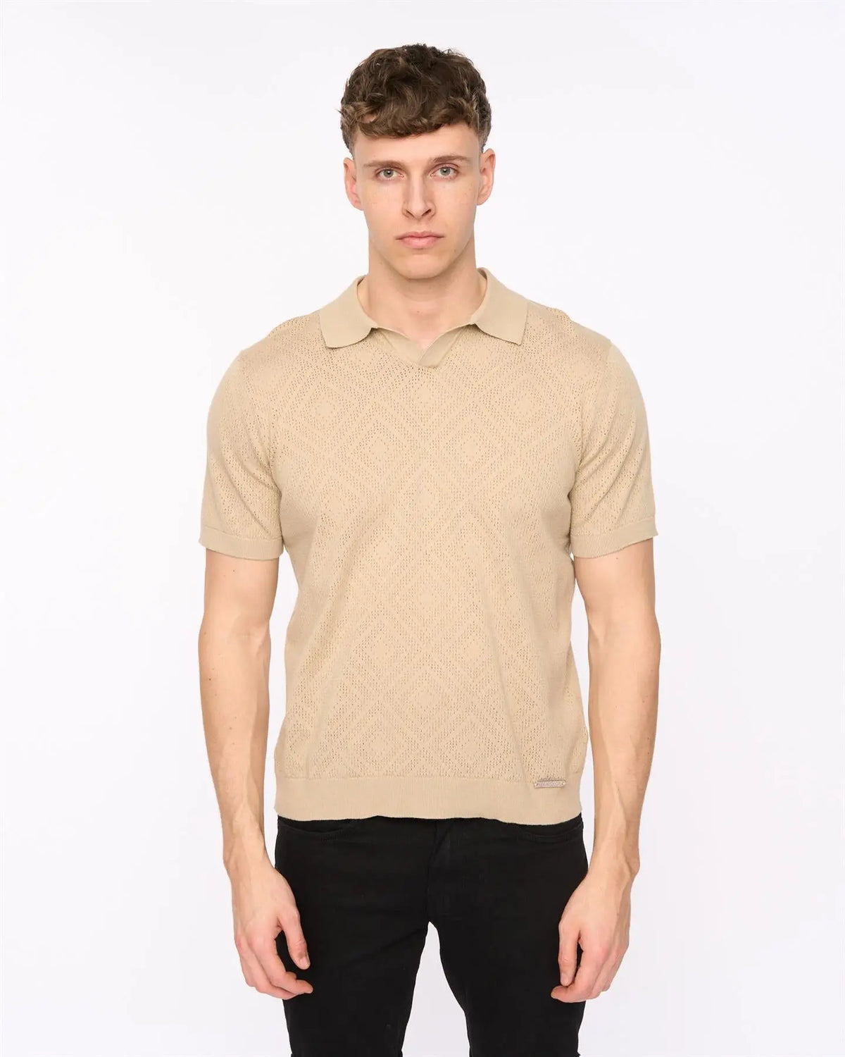 Dedham Knit Polo Stone Duck and Cover