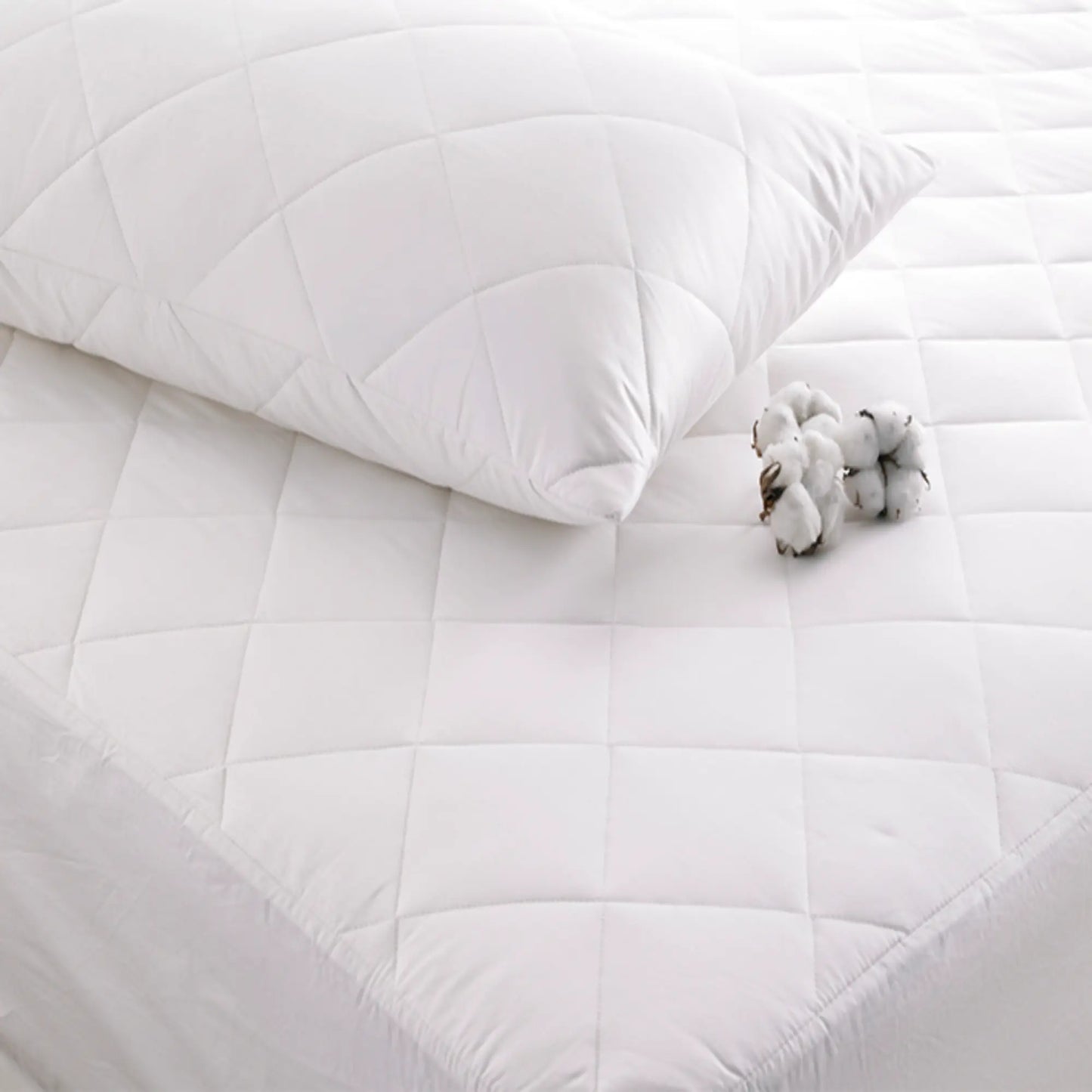 Deep Fill Cotton Mattress Protector The Fine Bedding Company