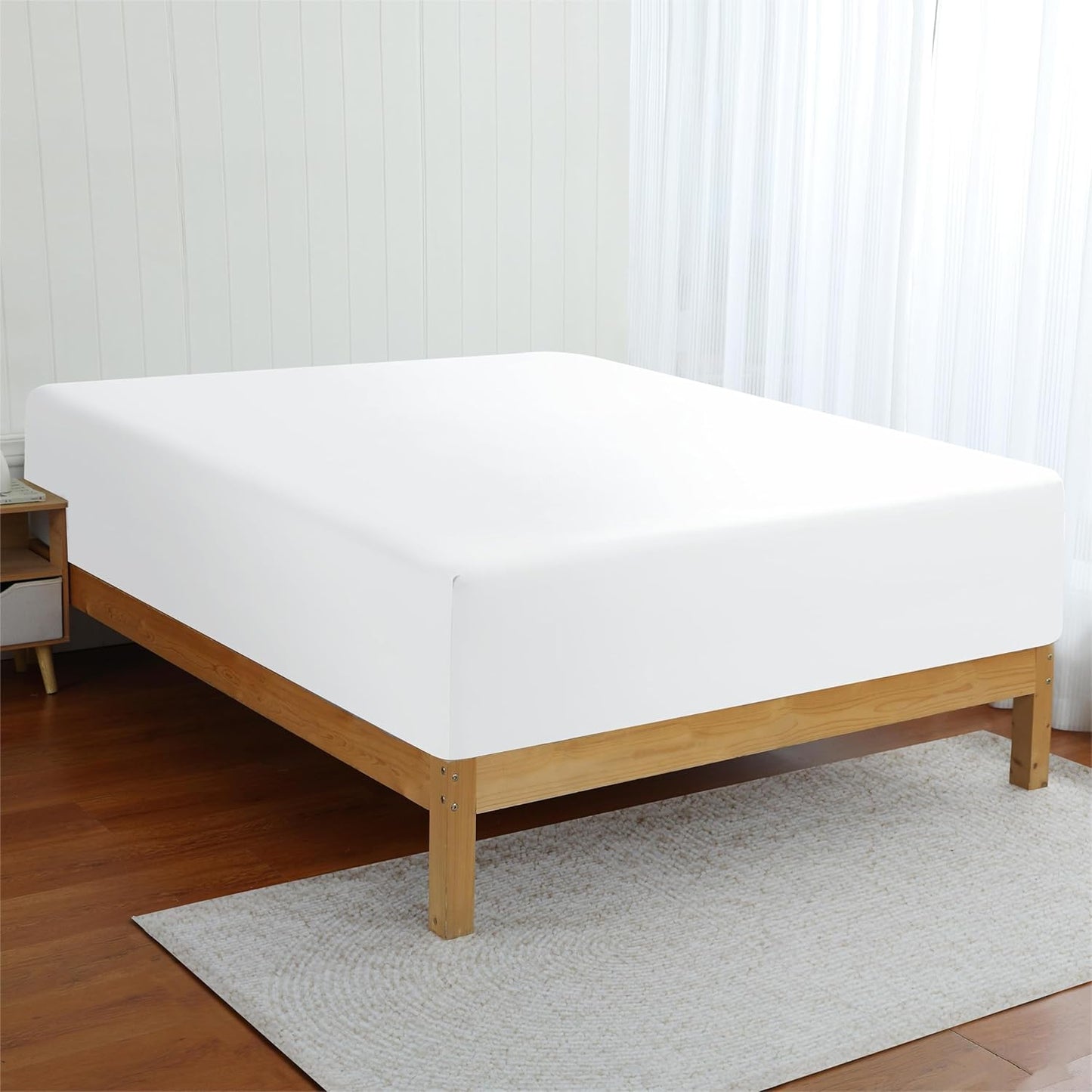Bamboo Fitted Sheet in White (Extra Deep) Euphoric Bedding