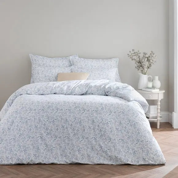 Delicate Floral 100% Cotton Duvet Cover and Pillowcase Set Dunelm