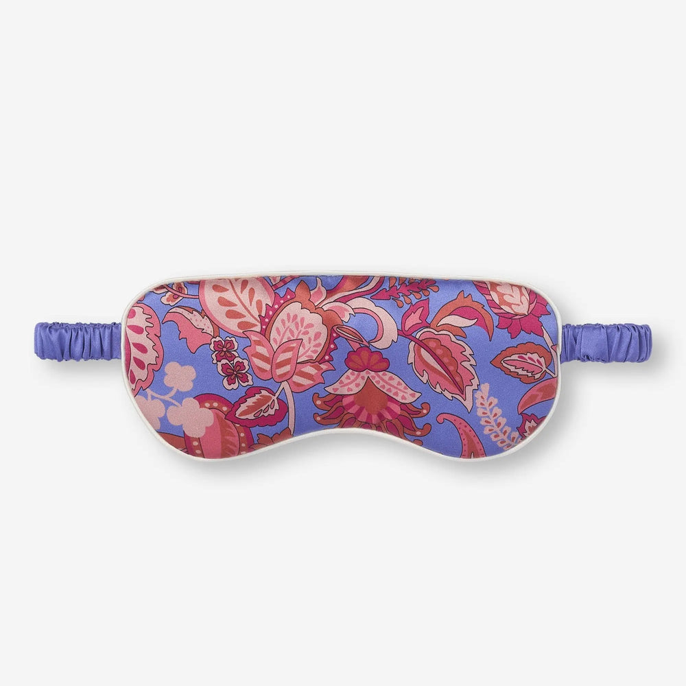 Derek Rose Eye Mask Silk Satin Amethyst Jungle Paisley Pattern Derek Rose