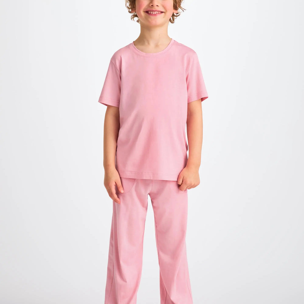 Derek Rose Kids' Lounge Set Lara Micro Modal Stretch Ballet Pink Derek Rose