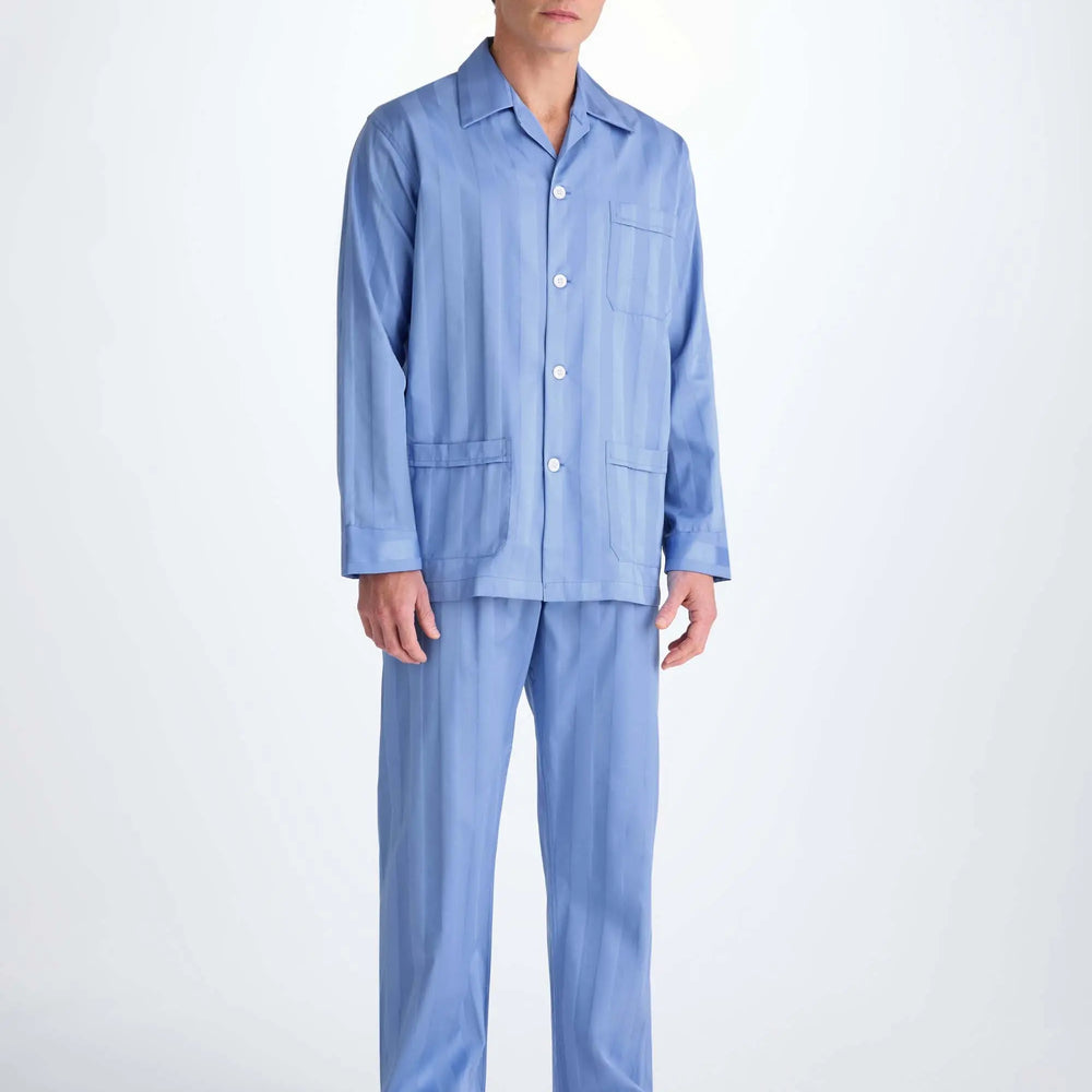 Derek Rose Men's Classic Fit Pyjamas Lingfield Cotton French Derek Rose