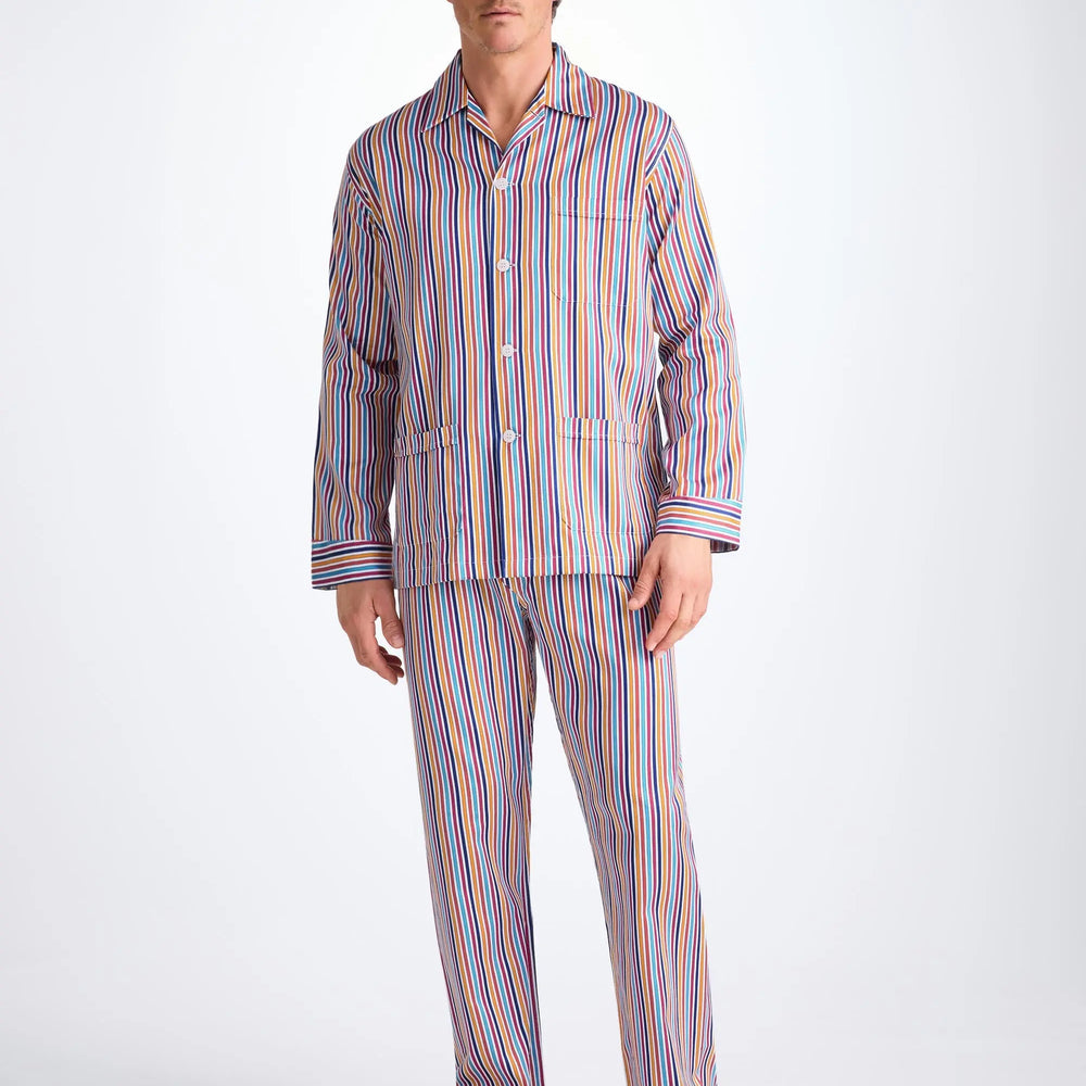 Derek Rose Men's Classic Fit Pyjamas Wellington 59 Cotton Multi Derek Rose