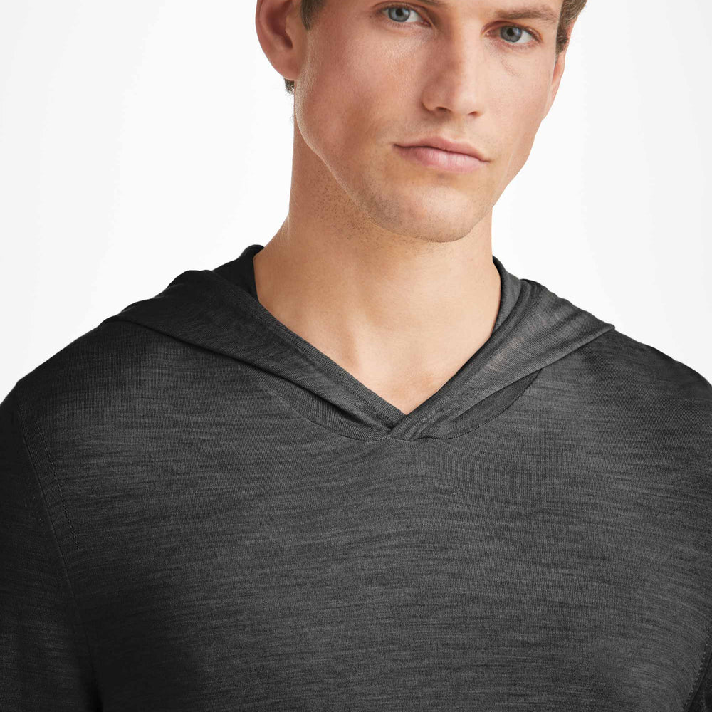 Derek Rose Men's Hoodie Orson Merino Wool Charcoal Derek Rose