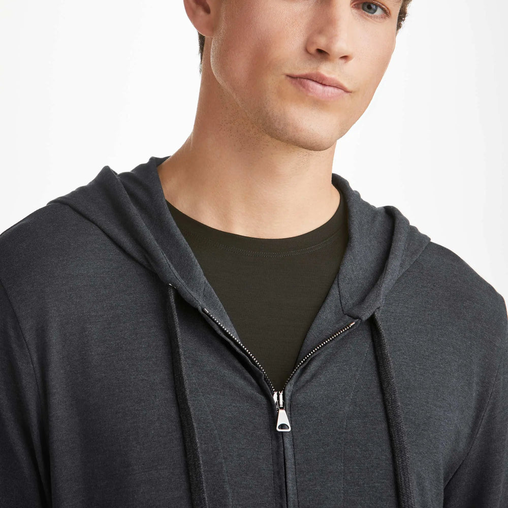 Derek Rose Men's Jersey Hoodie Marlowe Micro Modal Anthracite Derek Rose