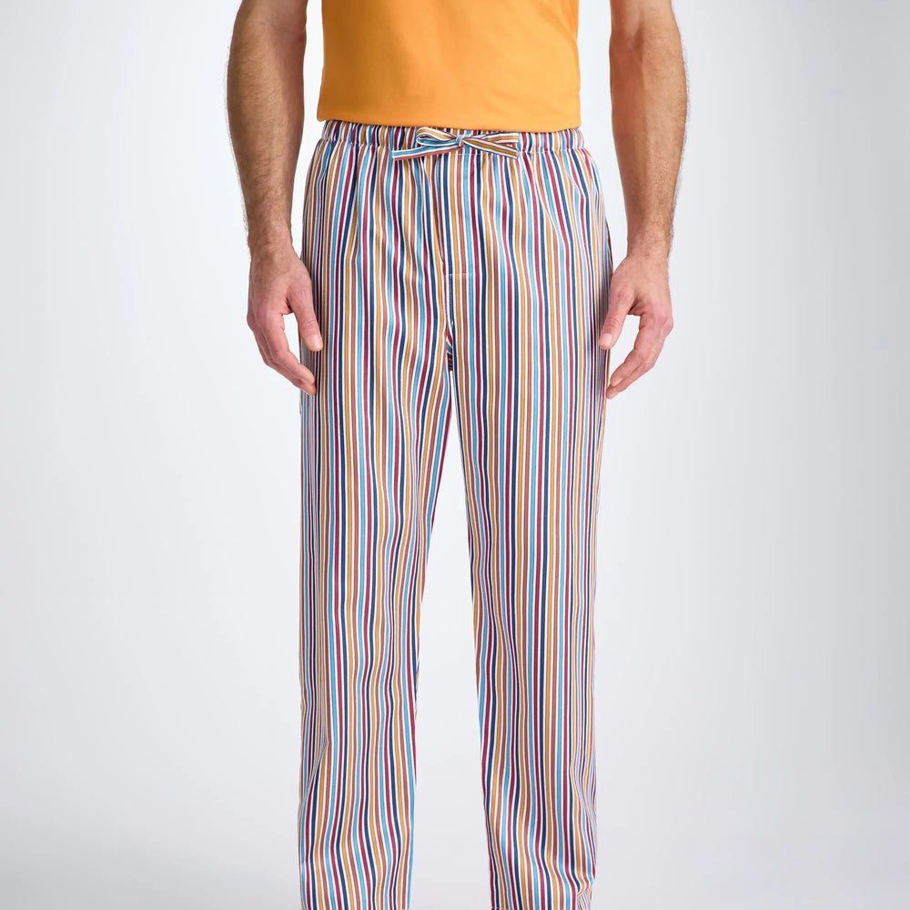 Derek Rose Men's Lounge Trousers Wellington 59 Cotton Multi Derek Rose