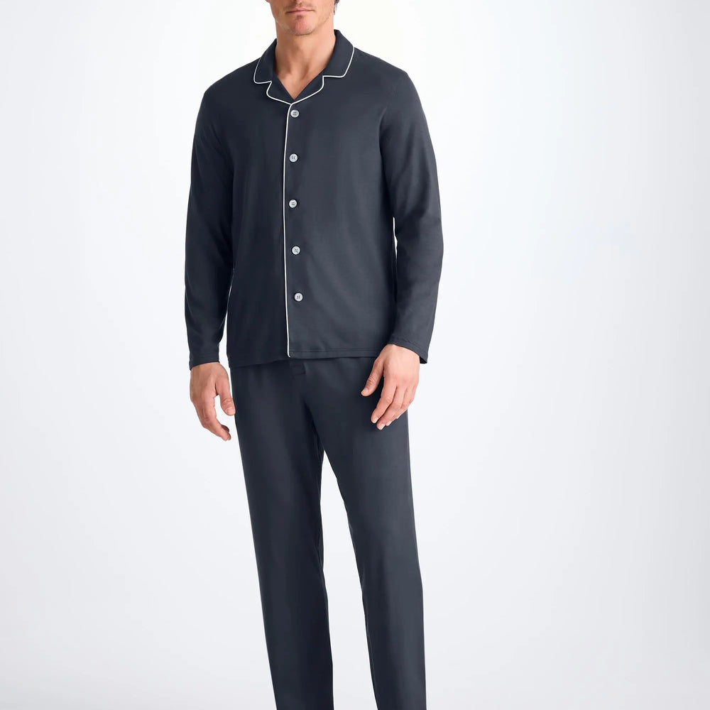 Derek Rose Men's Pyjamas Basel Micro Modal Stretch Navy Derek Rose