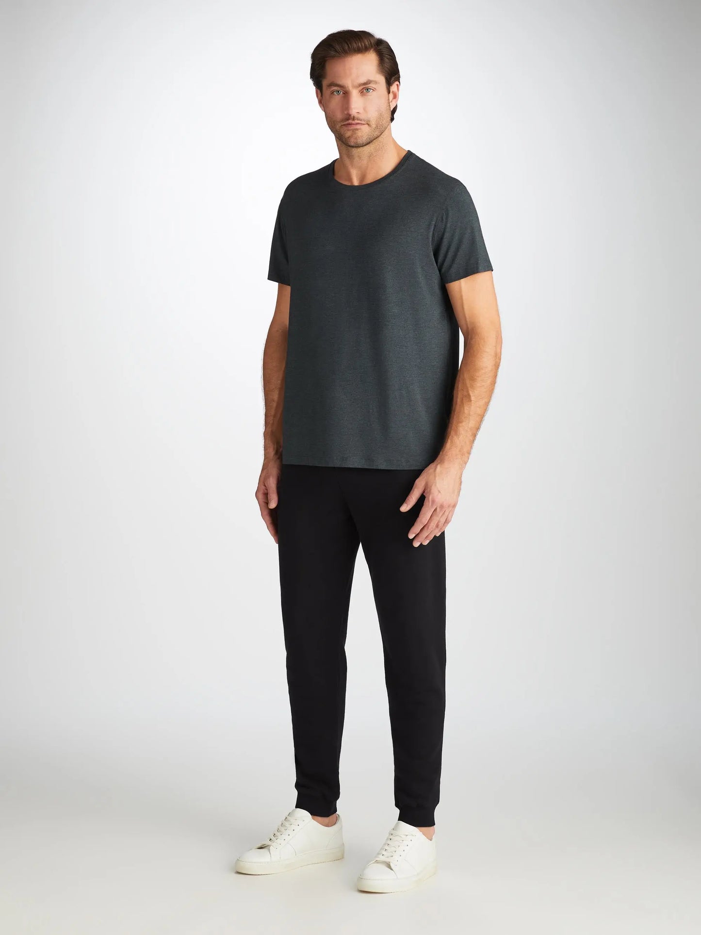 Derek Rose Men's Sweatpants Quinn Cotton Modal Black Derek Rose