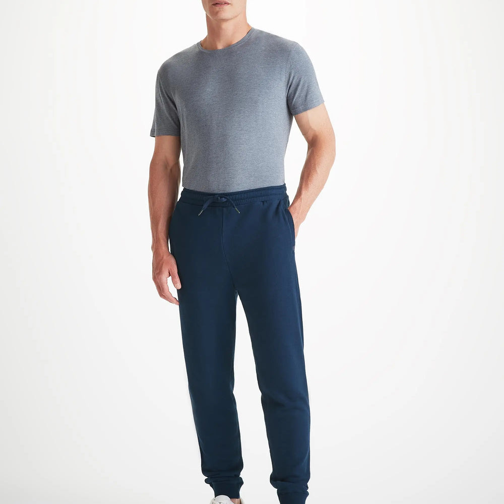 Derek Rose Men's Sweatpants Quinn Cotton Modal Navy Derek Rose
