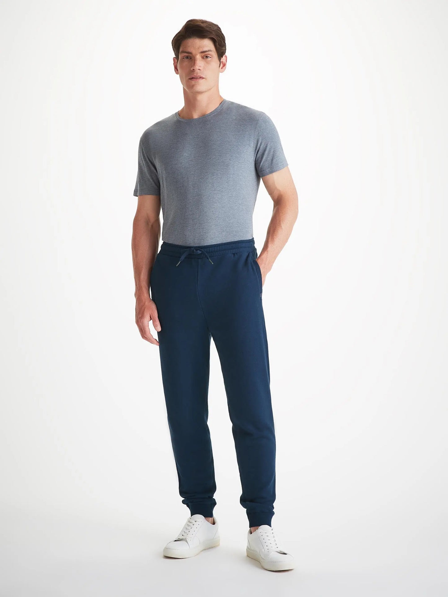 Derek Rose Men's Sweatpants Quinn Cotton Modal Navy Derek Rose
