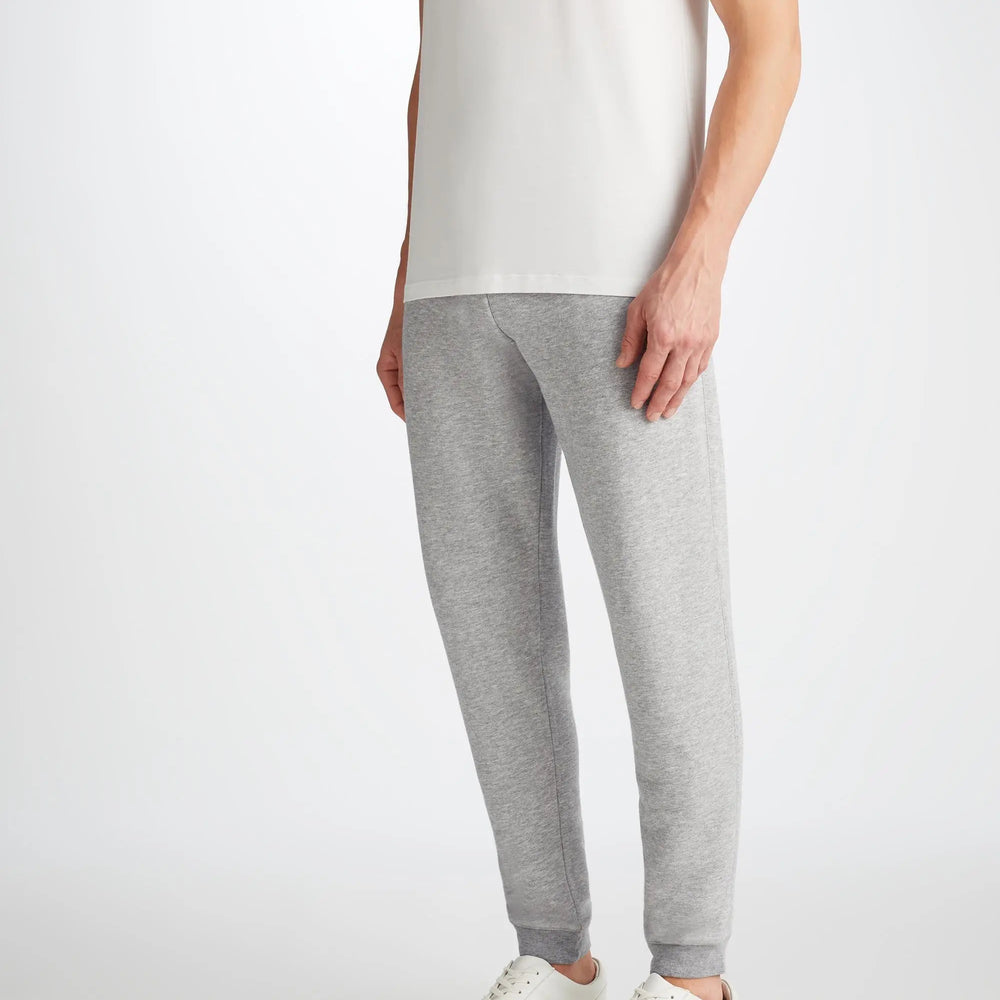 Derek Rose Men's Sweatpants Quinn Cotton Modal Silver Derek Rose