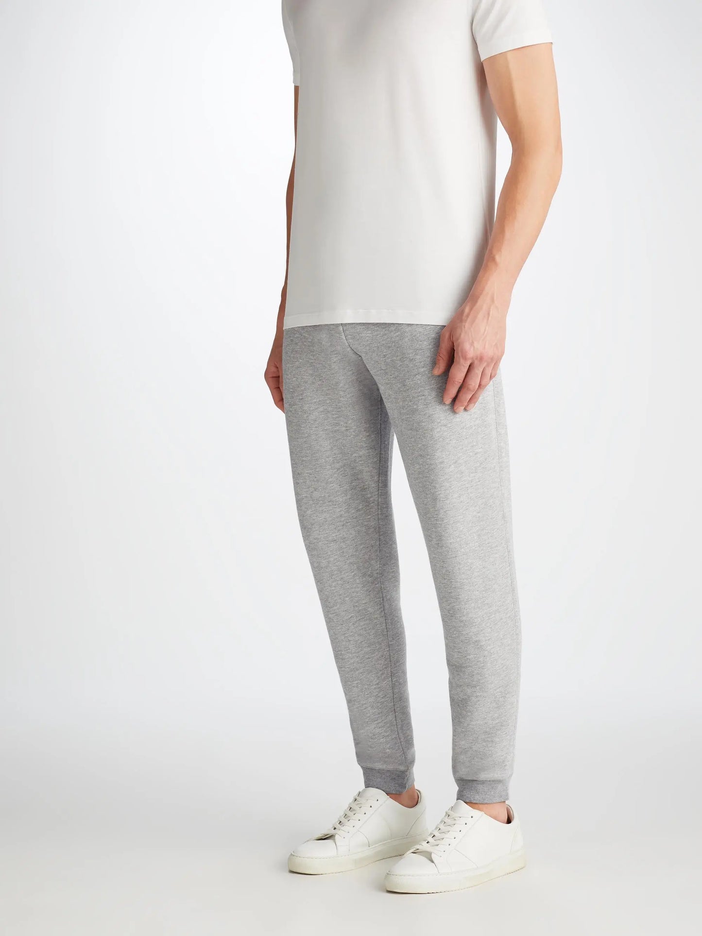 Derek Rose Men's Sweatpants Quinn Cotton Modal Silver Derek Rose