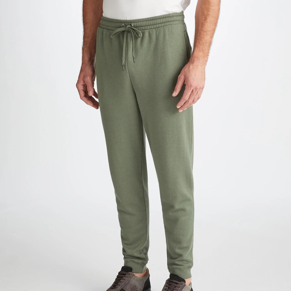Derek Rose Men's Sweatpants Quinn Cotton Modal Soft Green Derek Rose