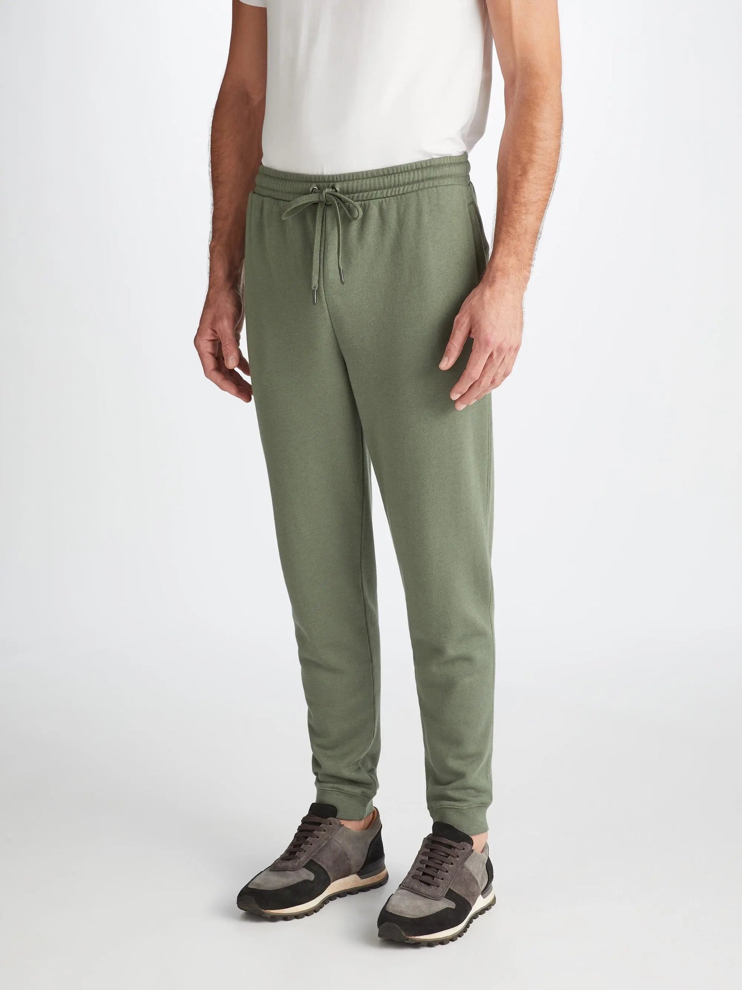 Derek Rose Men's Sweatpants Quinn Cotton Modal Soft Green Derek Rose