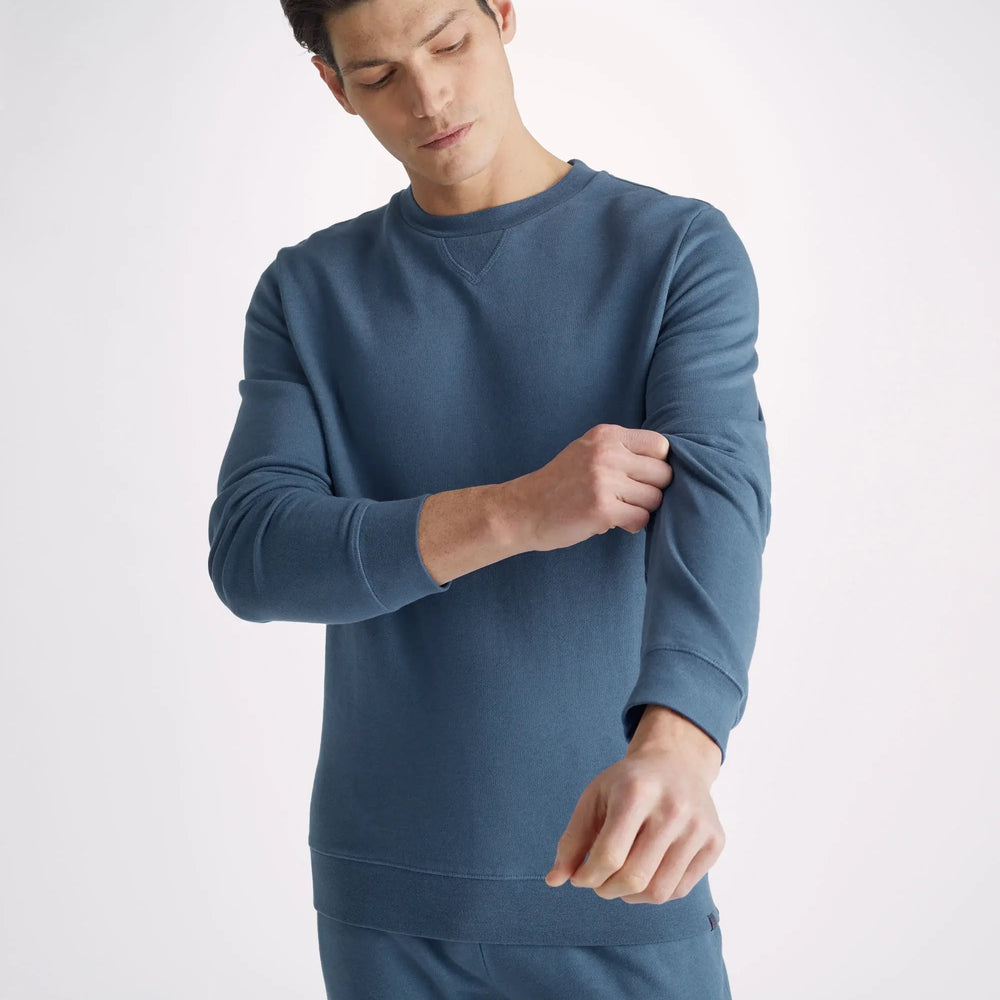 Derek Rose Men's Sweatshirt Quinn Cotton Modal Denim Derek Rose