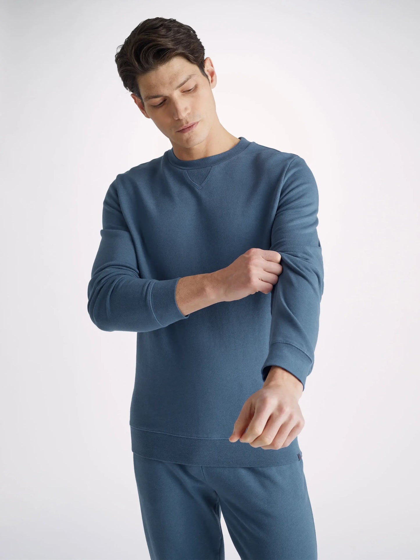 Derek Rose Men's Sweatshirt Quinn Cotton Modal Denim Derek Rose