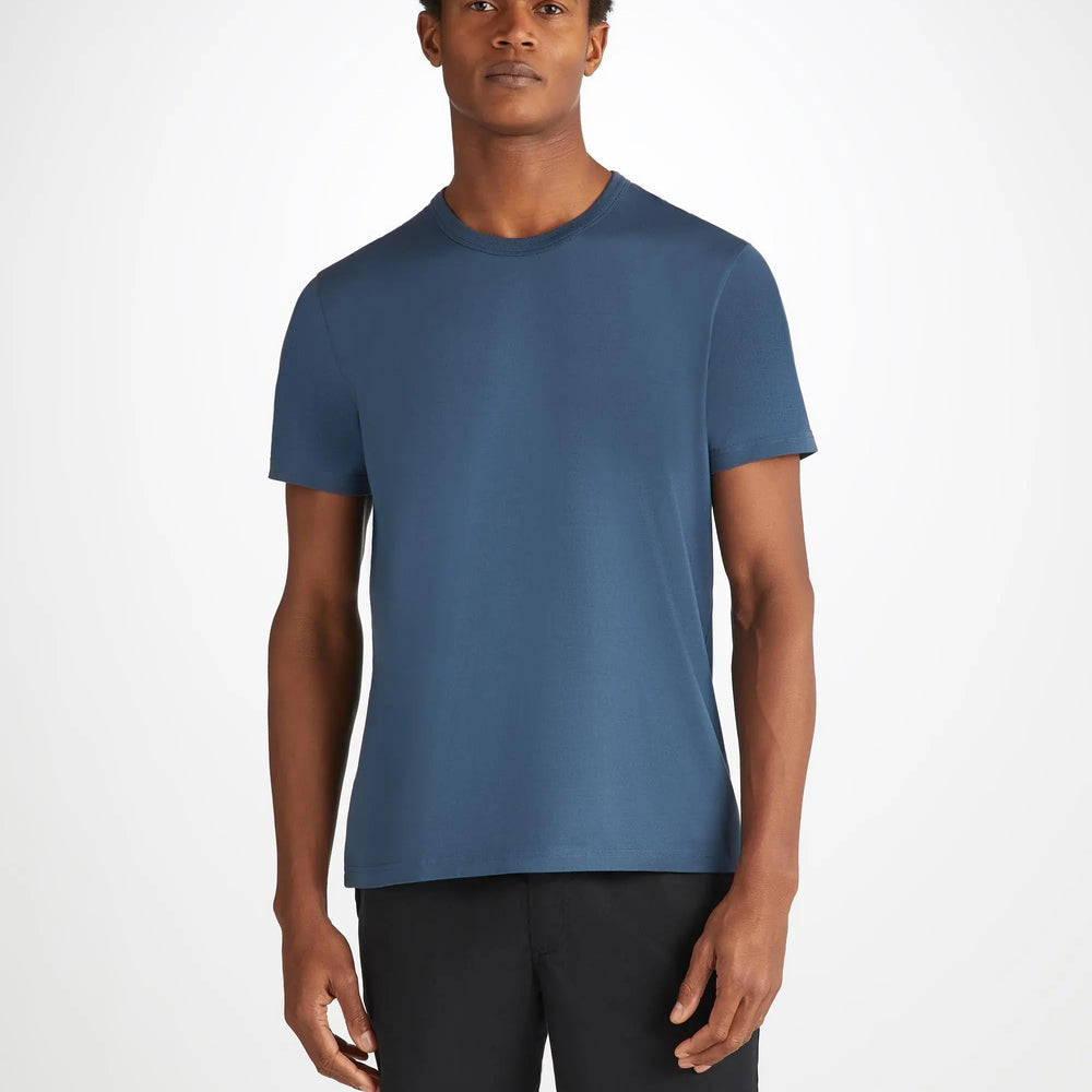 Derek Rose Men's T-Shirt Barny Pima Cotton Denim Derek Rose